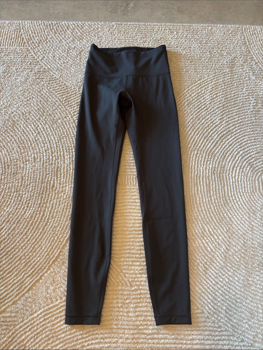 lululemon athletica Black Ribbed High-Waist Leggings